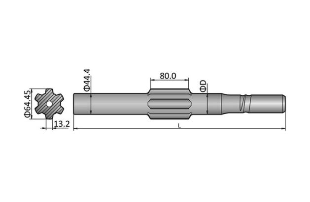 Epiroc BBE57 Shank Adapter